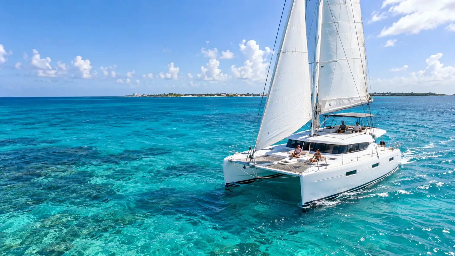 Catamarán en el Caribe mexicano
